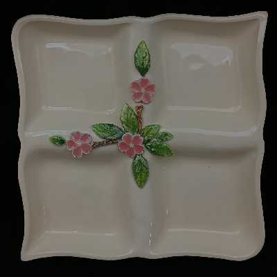 شیرینی خوری سرامیک هیوا طرح چهارفصل رز برجسته کد 11016069