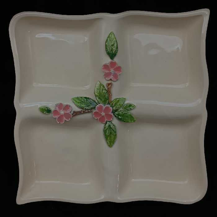 شیرینی خوری سرامیک هیوا طرح چهارفصل رز برجسته کد 11016069