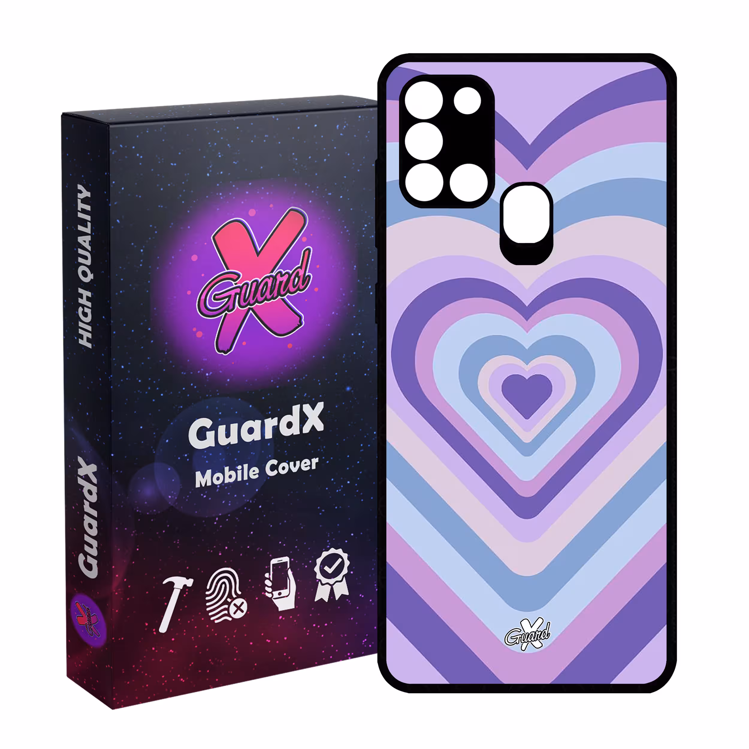 کاور گارد ایکس طرح قلب مدل Glass10534 مناسب برای گوشی موبایل سامسونگ Galaxy A21s