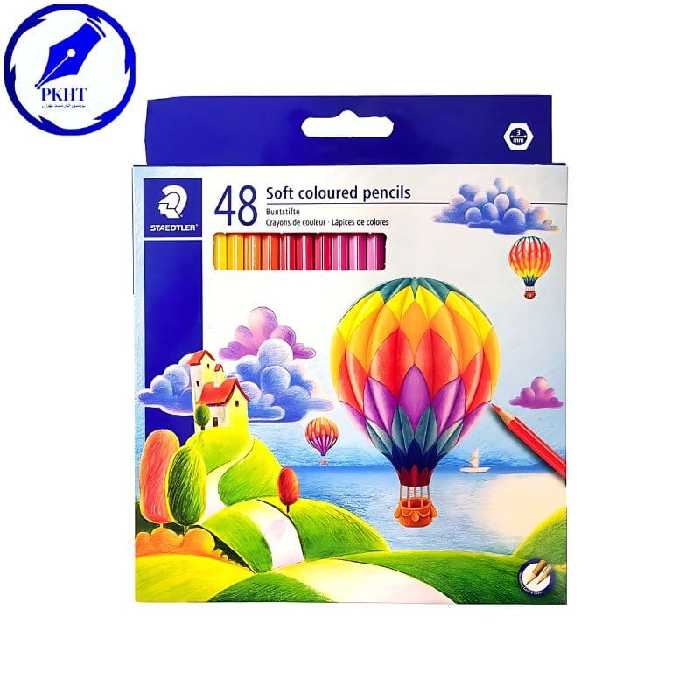 مداد رنگی 48 رنگ جعبه مقوایی سافت استدلر یک جین 12 تایی