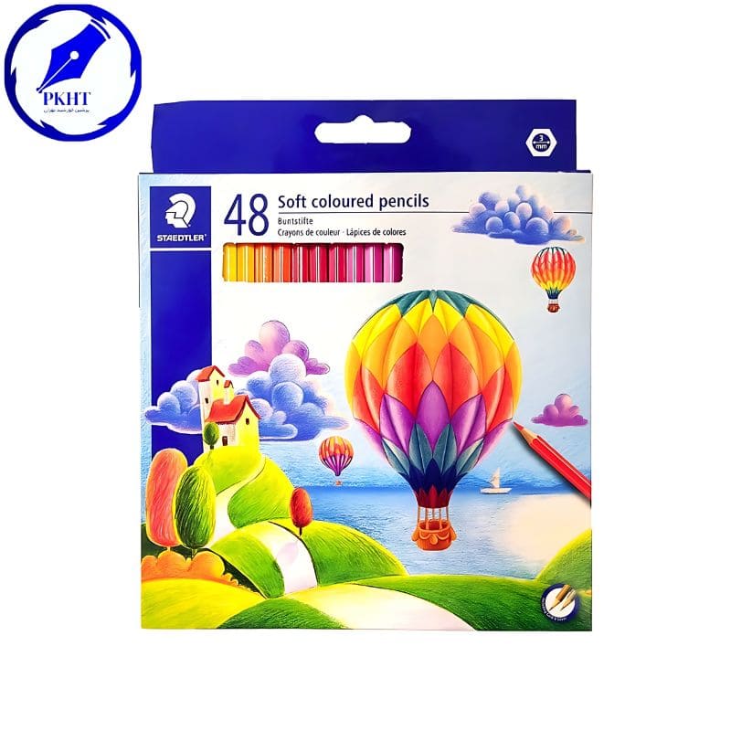 مداد رنگی 48 رنگ جعبه مقوایی سافت استدلر یک جین 12 تایی