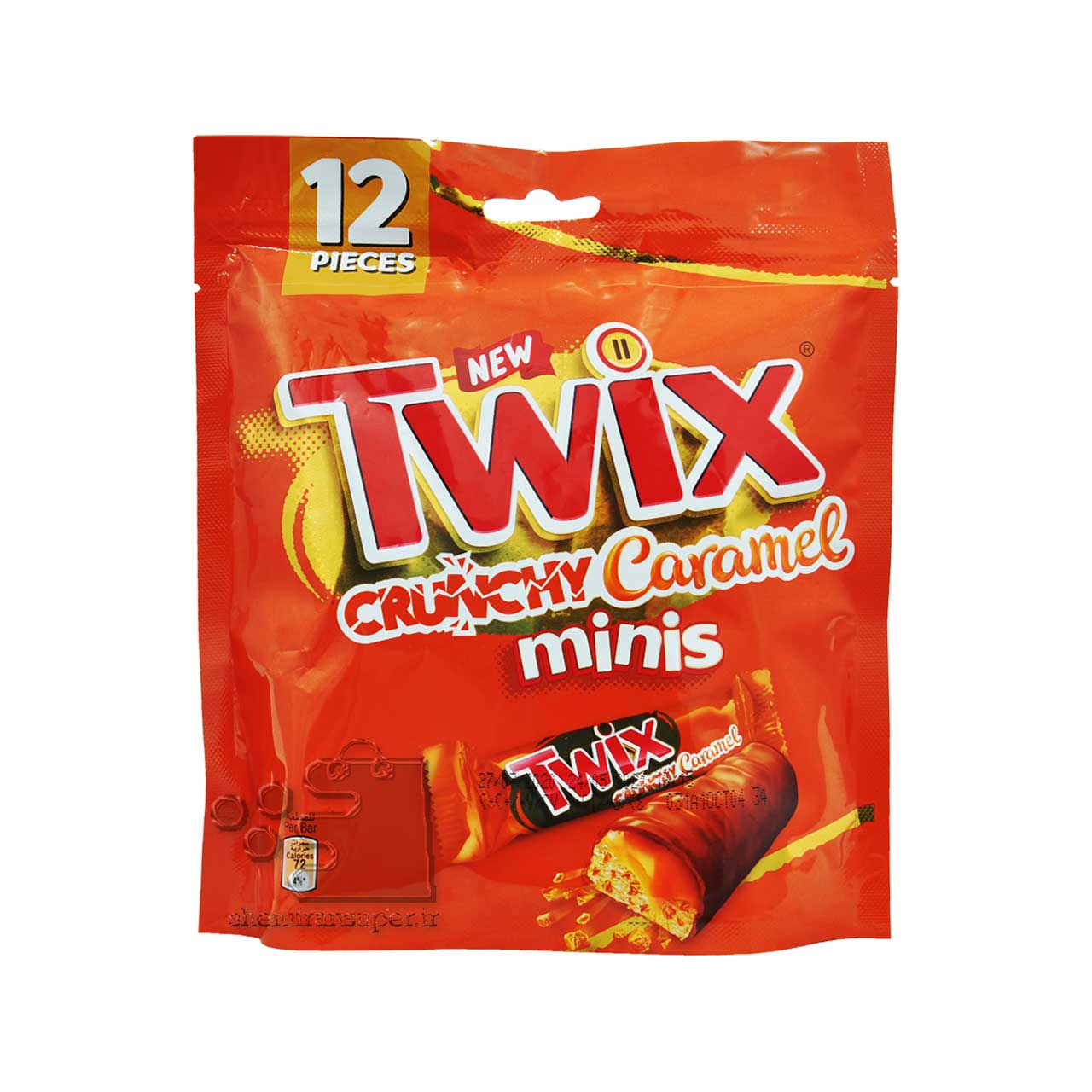 شکلات مغزدار کارامل کرانچی 12 عدد مینی توییکس - twix