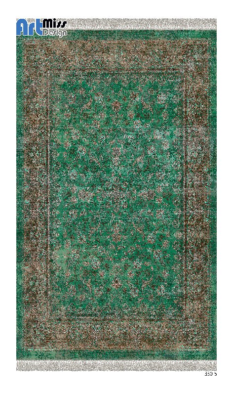 فرشینه و  قالیچه درجه1 در ابعاد متنوع با ترمز فرش زمینه سبز سنتی