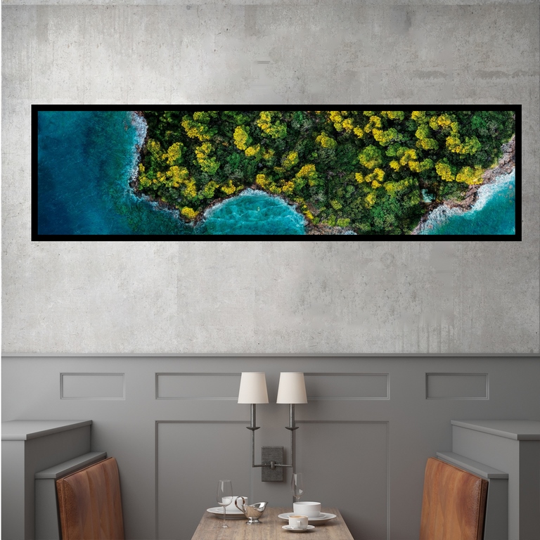 تابلو بکلیت طرح عکاسی هوایی منظره جزیره مدل کشیده B-7579