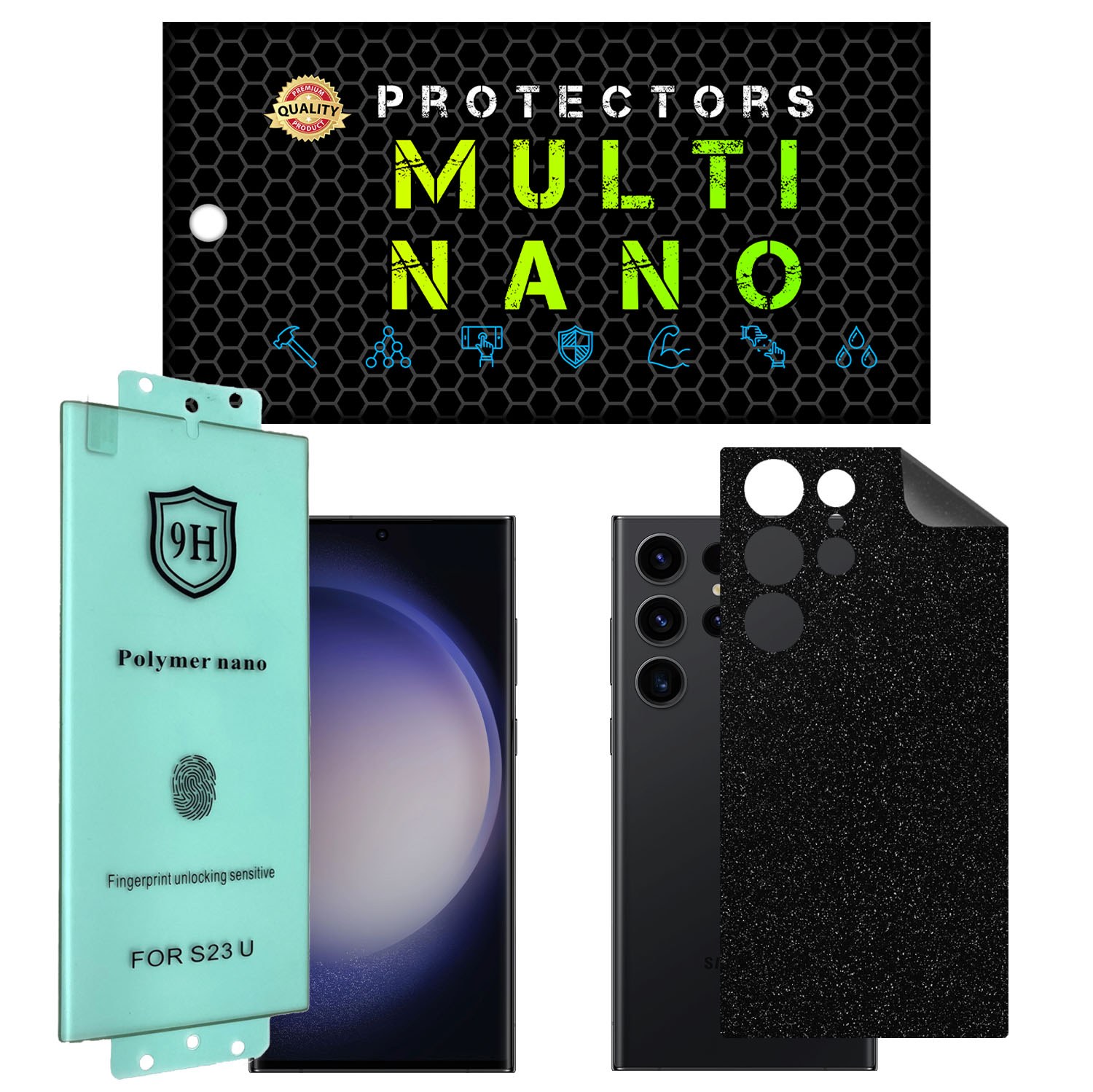 محافظ مولتی نانو  مدل X-SFG برای موبایل سامسونگ Galaxy S23 Ultra مجموعه 2 عددی