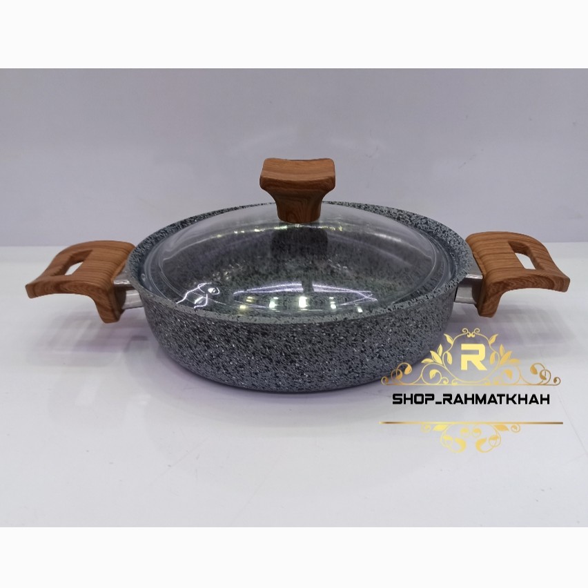 تابه  دو دسته گرانیتی سایز 20  در دو رنگ مشکی وطوسی (ارسال با باربری و پس کرایه)