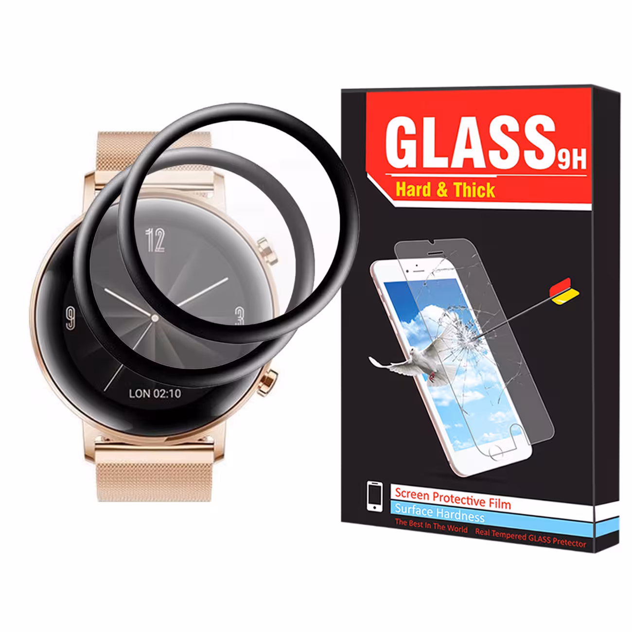 محافظ صفحه نمایش نانو هارد اند تیک مدل NHT مناسب برای ساعت هوشمند هواوی Watch GT 2 42mm بسته دو عددی