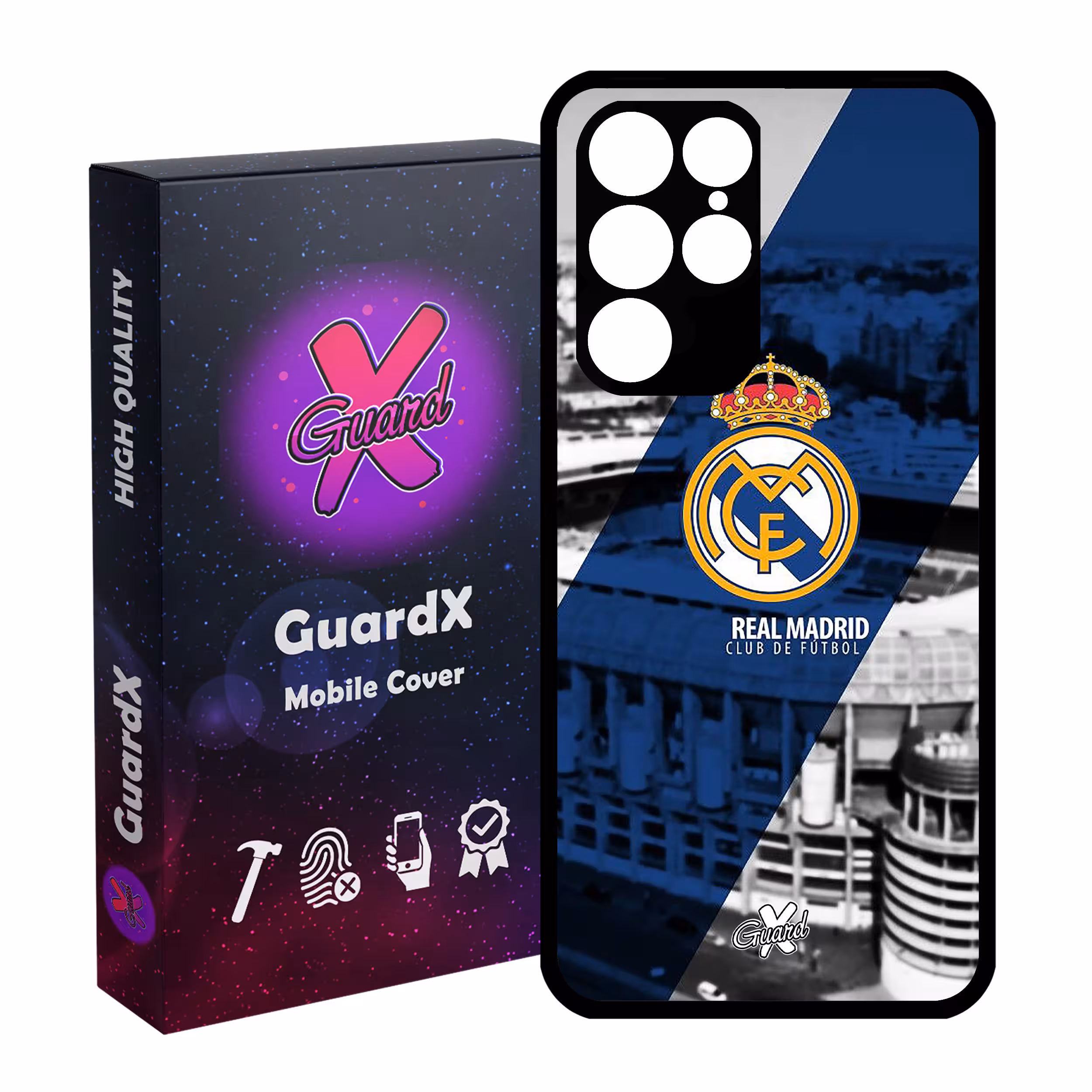 کاور گارد ایکس طرح Real Madrid مدل Glass10054 مناسب برای گوشی موبایل سامسونگ Galaxy S22 Ultra