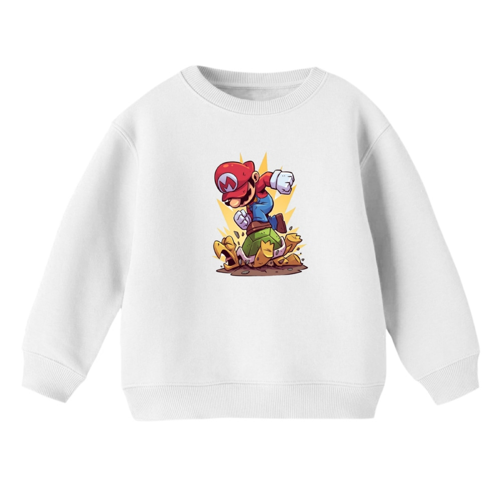 سویشرت بچگانه مدل ماریو کد 2 رنگ سفید