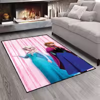 فرش چاپی طرح السا و آنا زمینه صورتی pk-2964a