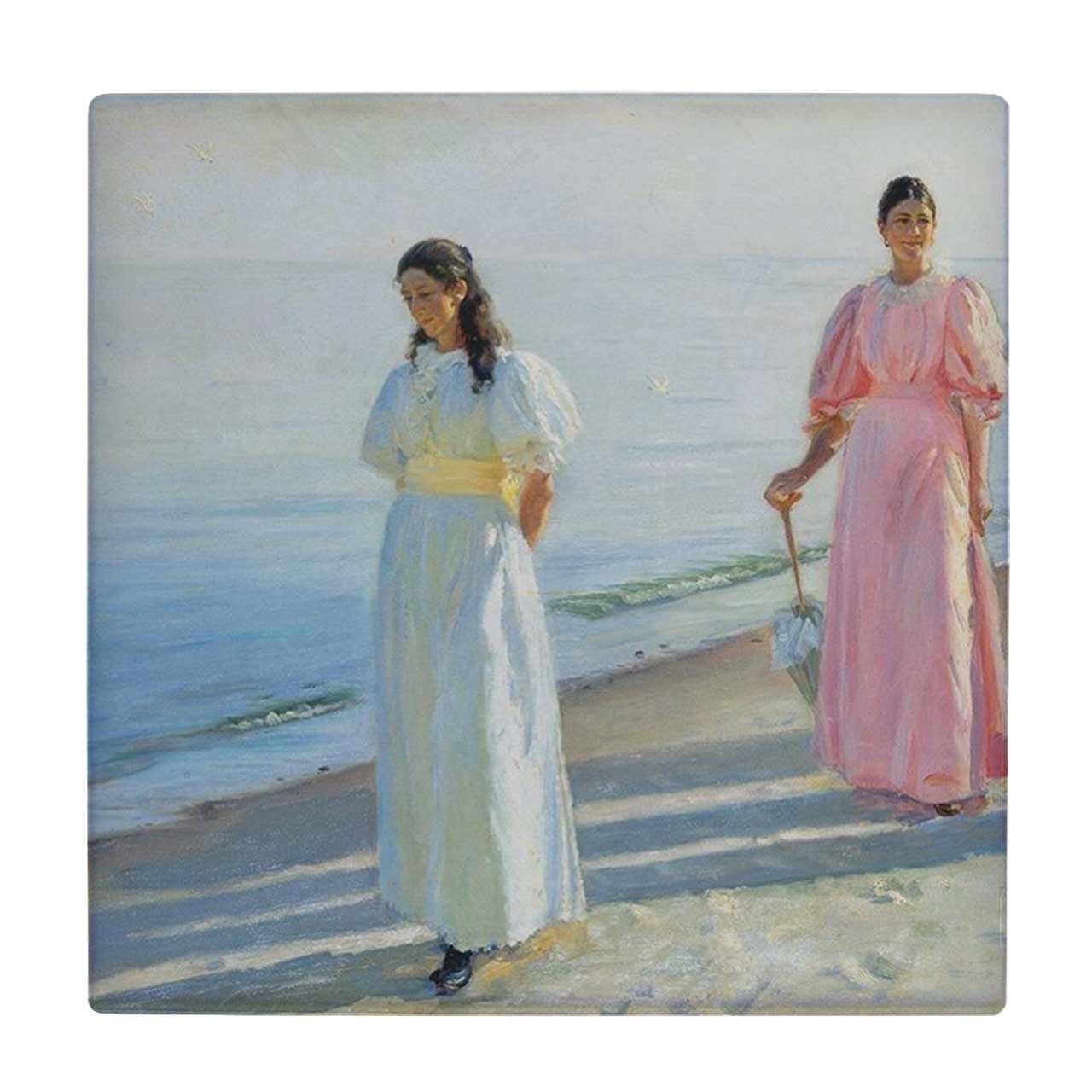  کاشی کارنیلا طرح دو بانو کنار ساحل دریا کد wkk446