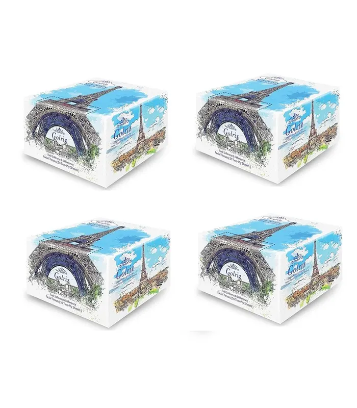 دستمال کاغذی 50 برگ گلریز مدل ایفل کد 3 بسته 4 عددی