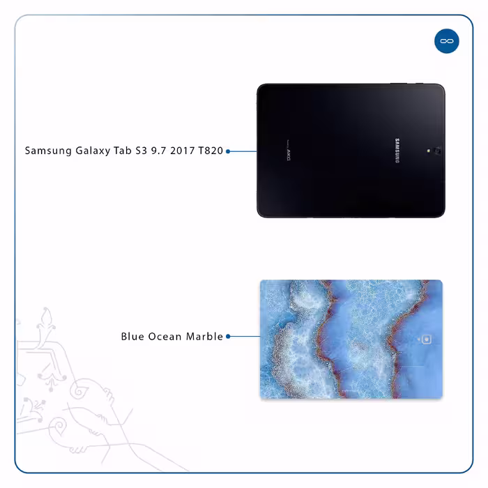برچسب پوششی ماهوت مدل Blue Ocean Marble مناسب برای تبلت سامسونگ Galaxy Tab S3 9.7 2017 T820
