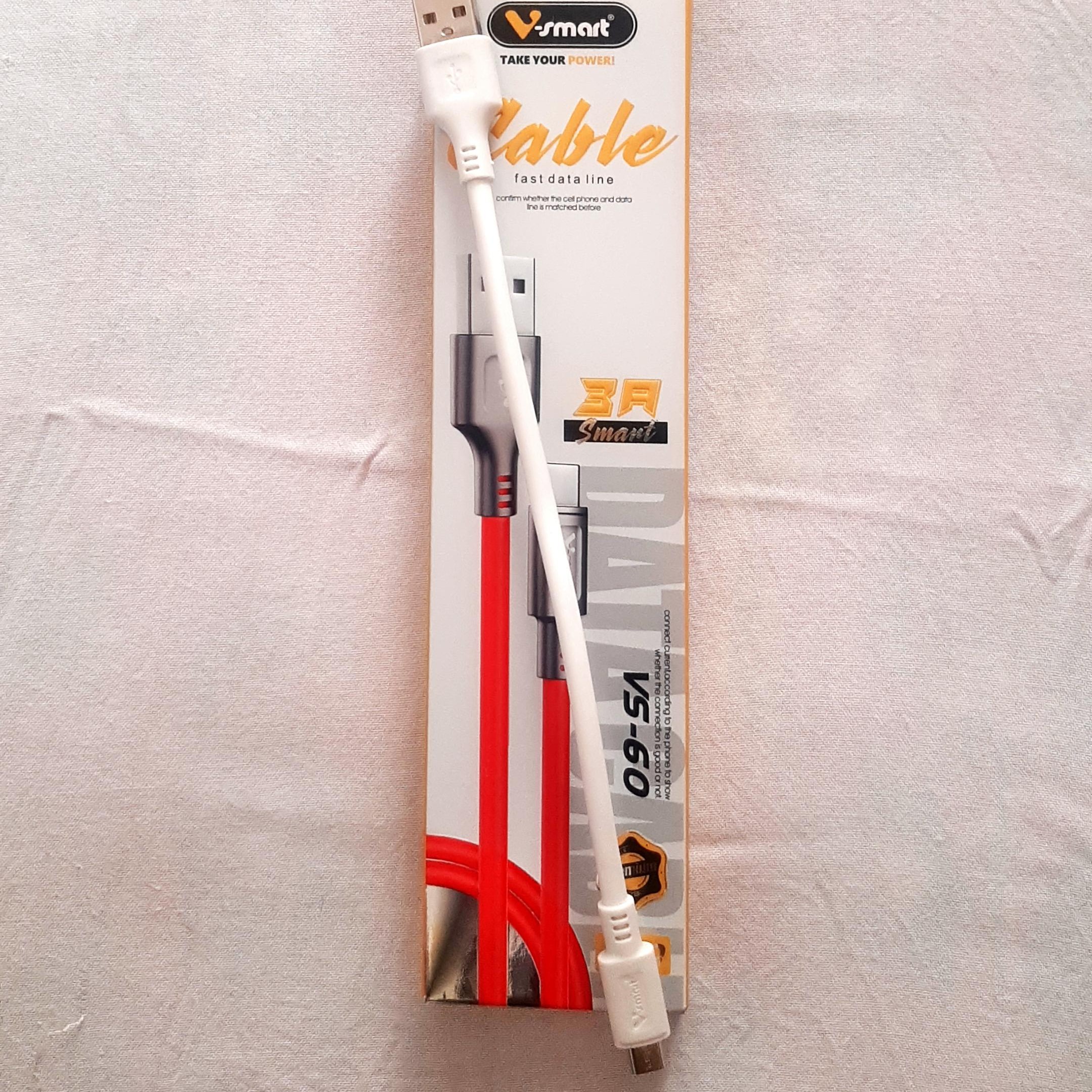 کابل شارژ میکرو - پاوربانکی- فست شارژ و دیتا دار- مارک وی اسمارت کیفیت عاااالی