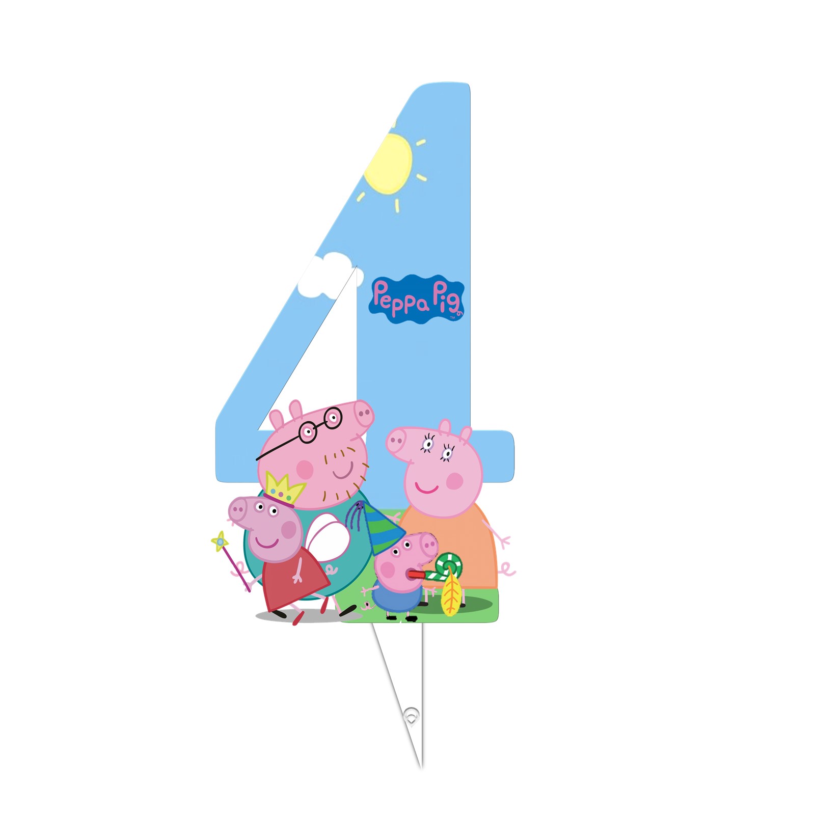 تاپر کیک طرح عدد 4 مدل پپاپیگ و دوستان