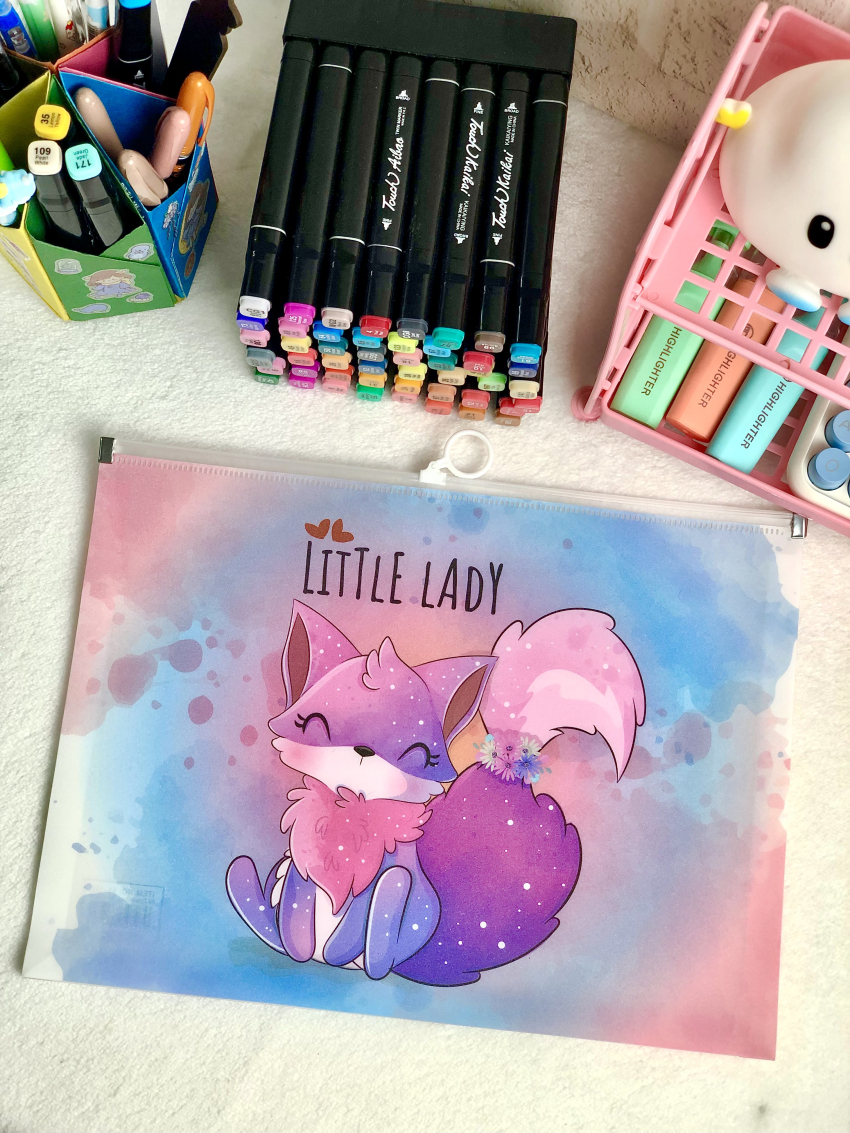 پوشه فانتزی شاین دار سایز A4 طرح روباه