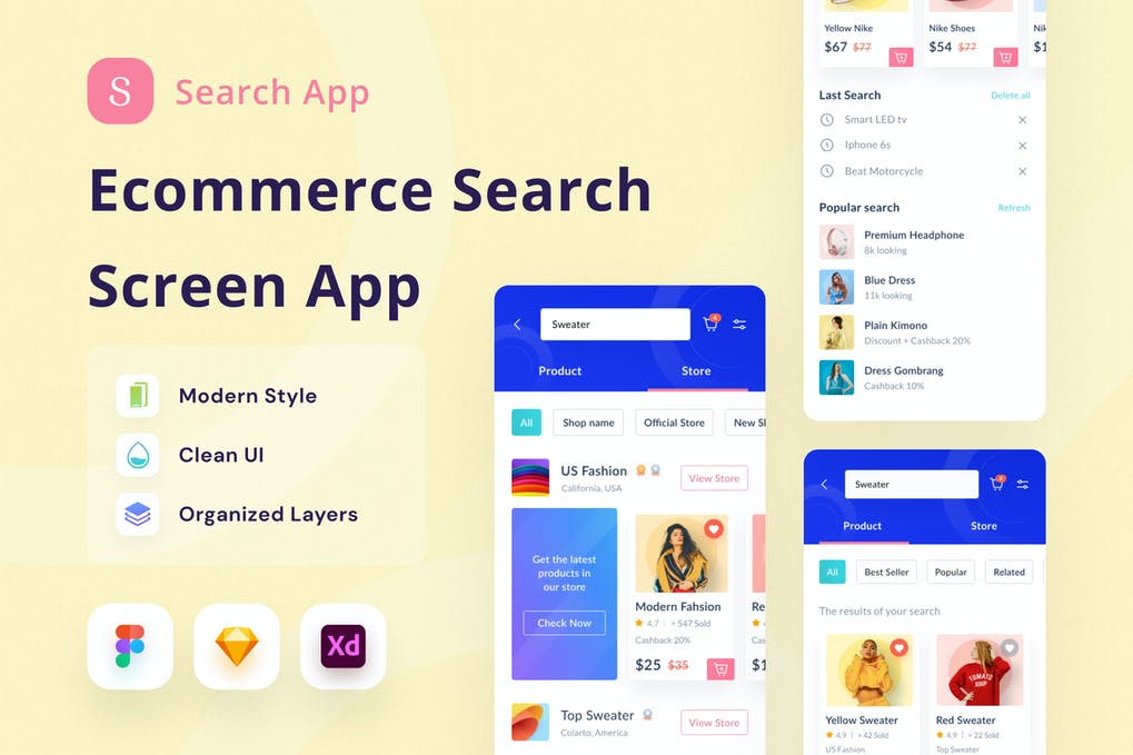 دانلود Search App – طرح رابط کاربری جستجو در فروشگاه
