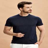 تی شرت آبی مردانه یقه دوچرخه T NAVY اسمایل SMILE