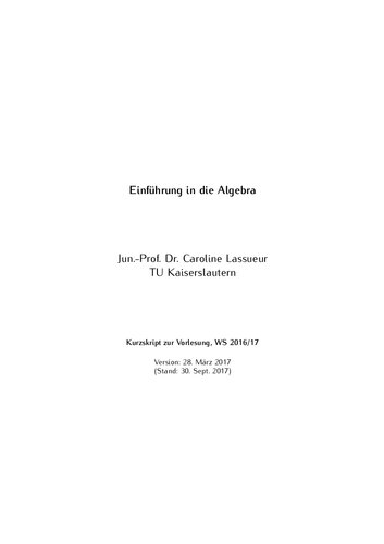 خرید و دانلود نسخه کامل کتاب Einführung in die Algebra