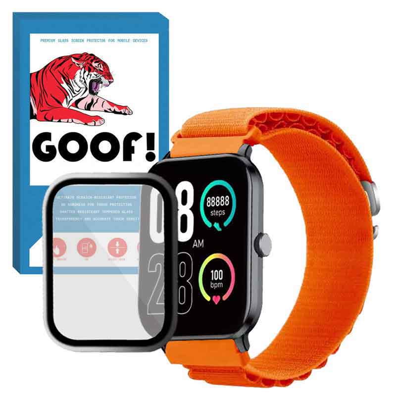 بند گوف مدل LOOP ALPINE مناسب برای ساعت هوشمند کیو سی وای GTC به همراه محافظ صفحه نمایش