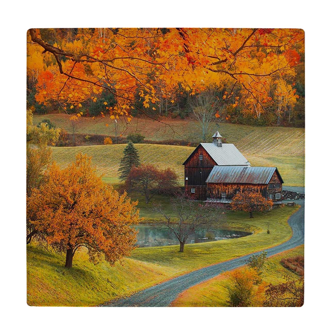 کاشی کارنیلا طرح کلبه پاییزی کد wkk3038