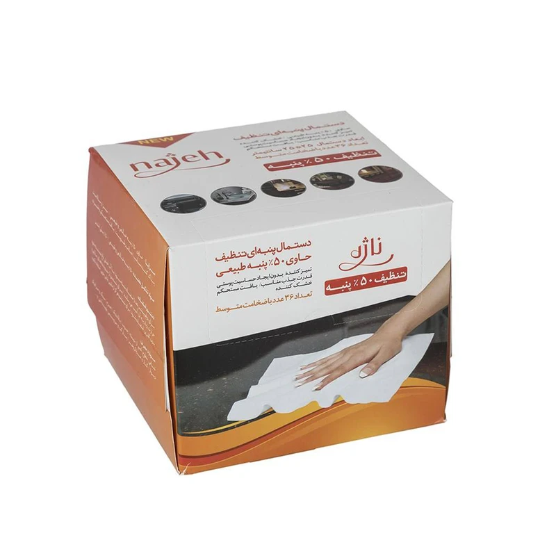 دستمال پنبه ای تنظیف ناژه بسته 36 عددی