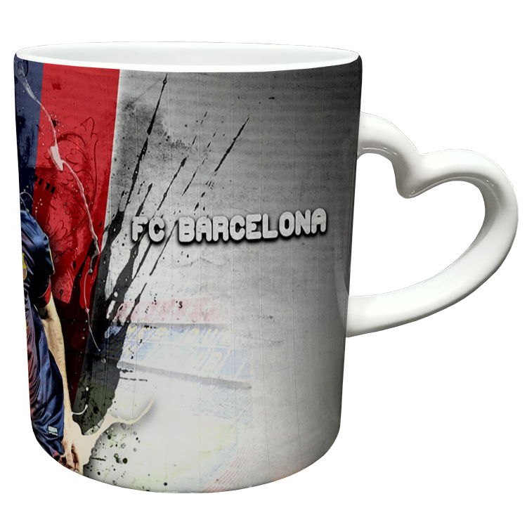 ماگ مدل دسته قلبی طرح مسی کد 75