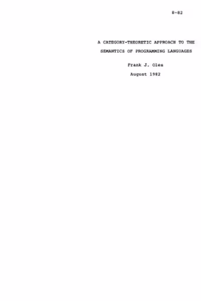 خرید و دانلود نسخه کامل کتاب A category-theoretic approach to the semantics of programming languages