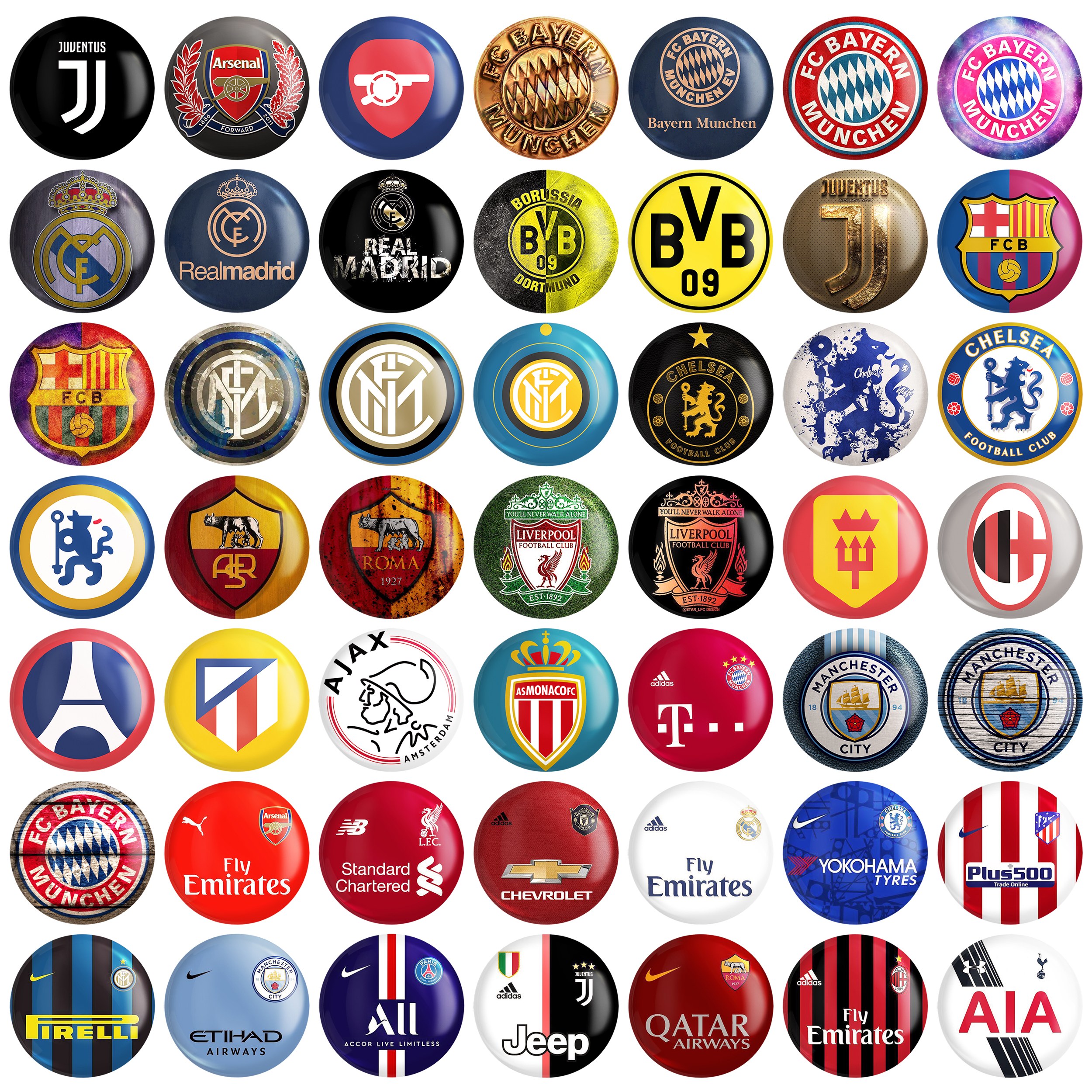 مگنت خندالو طرح باشگاه فوتبال کد 50 مجموعه 50 عددی