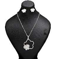 نیم ست گل و پروانه شنی نقره ای 71961