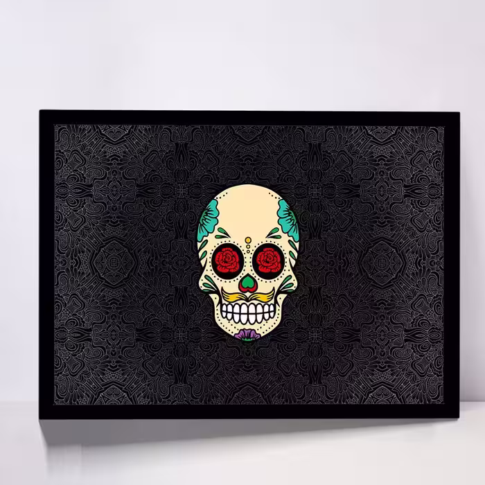 تابلو مدل skull abstract rose کد F-17001