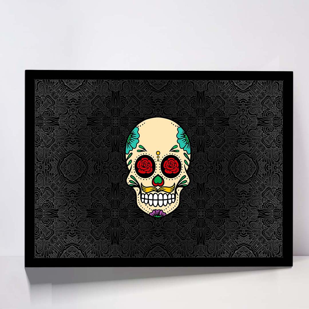 تابلو مدل skull abstract rose کد F-17001