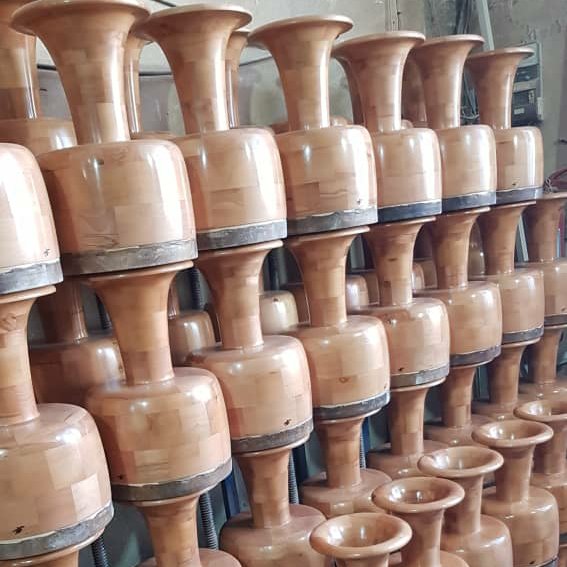 تنبک ترکه ای مهدی پور چوب کاج دهانه 26 پوست گاو
