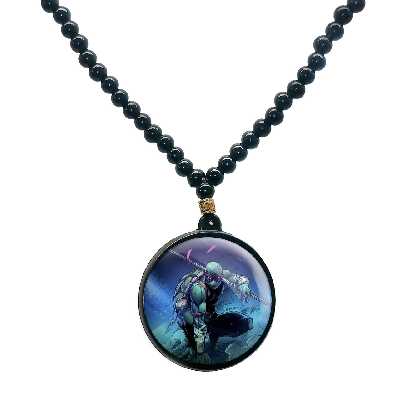 گردنبند پرمانه طرح لاکپشت‌های نینجا کد pmd.9920 مدل دو طرفه