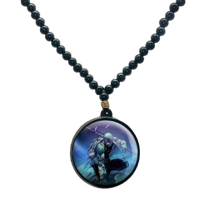 گردنبند پرمانه طرح لاکپشت‌های نینجا کد pmd.9920 مدل دو طرفه