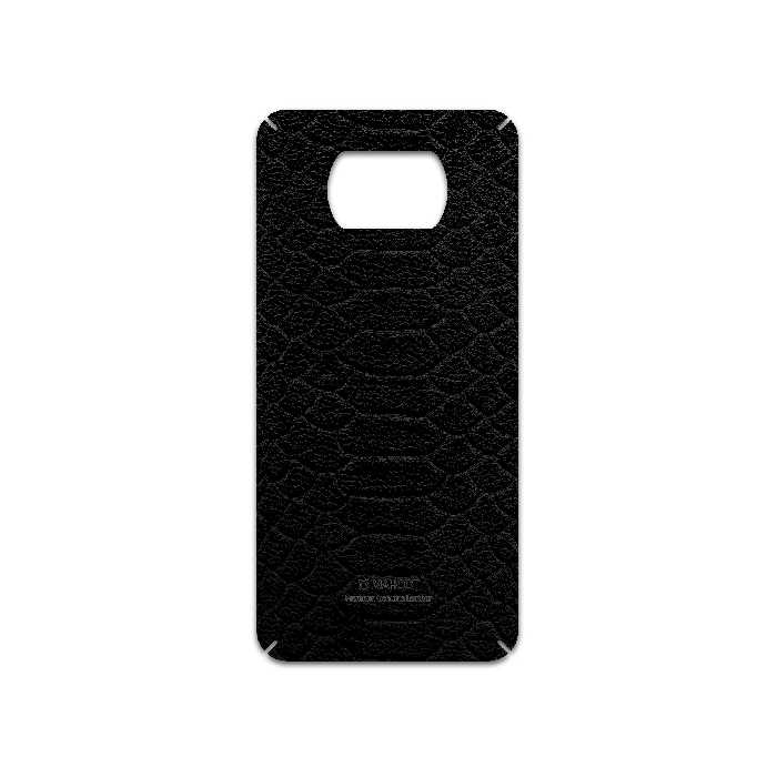 برچسب پوششی ماهوت مدل Black-Snake-Leather مناسب برای گوشی موبایل شیائومی Poco X3 NFC