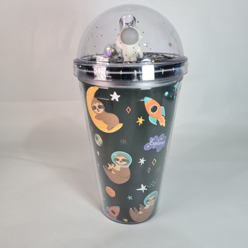  ماگ اسموتی چراغ دار مدل خرس تنبل نی دار کد07 