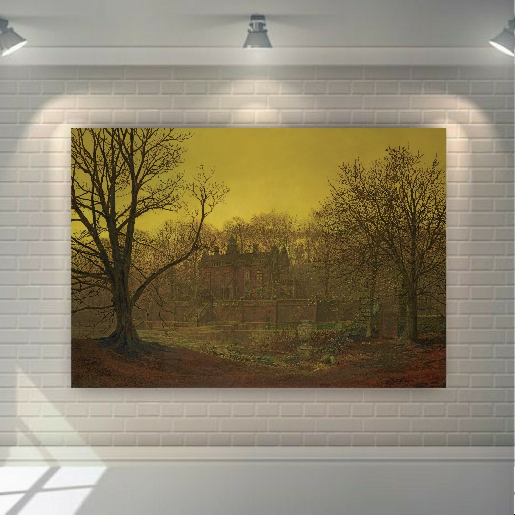 تابلو بوم طرح کلاسیک طرح درخت و ساختمان کد PB334