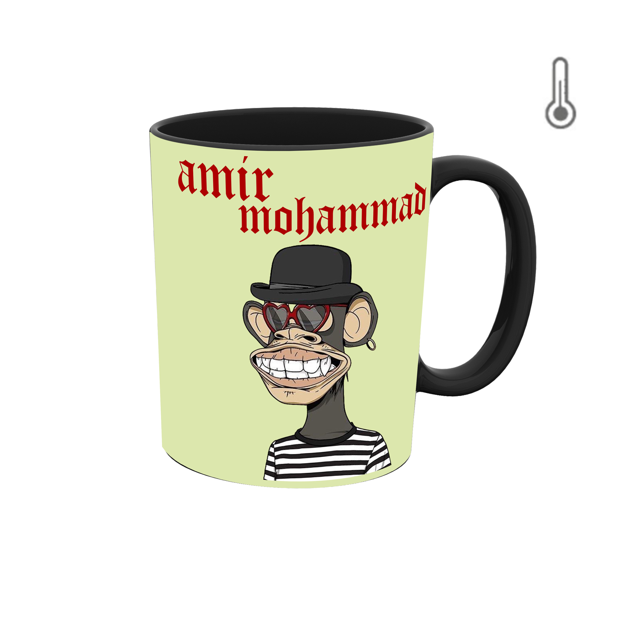 ماگ حرارتی طرح اسم امیرمحمد مدل میمون NFT  