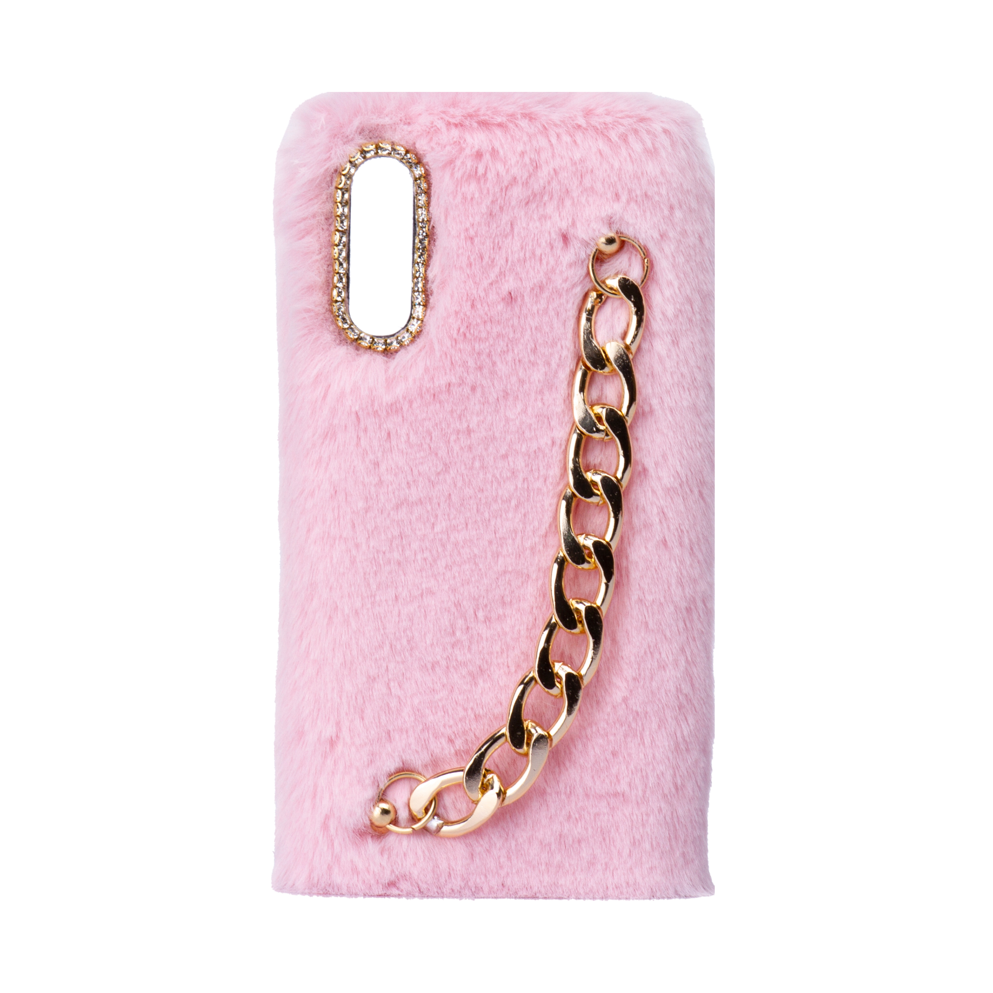 کاور طرح دخترانه دستبندی مدل خزدار پشمالو زنجیردار مناسب برای گوشی سامسونگ Galaxy A10