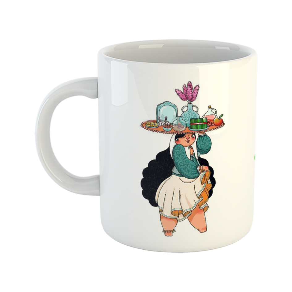 ماگ نوروزی طرح زن قجری