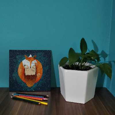  کاشی کارنیلا طرح نقاشی مرد و روباه کد wk219