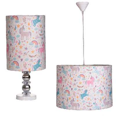 لوستر سقفی و آباژور خواب کودک مدل تک شاخ مجموعه 2 عددی