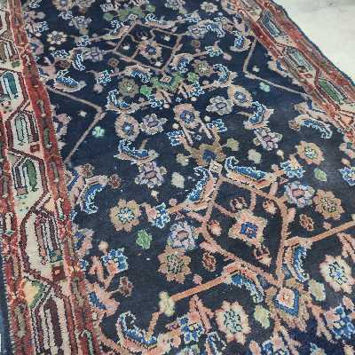 فرش قدیمی دستبافت کناره طول سه متری مدل MG165