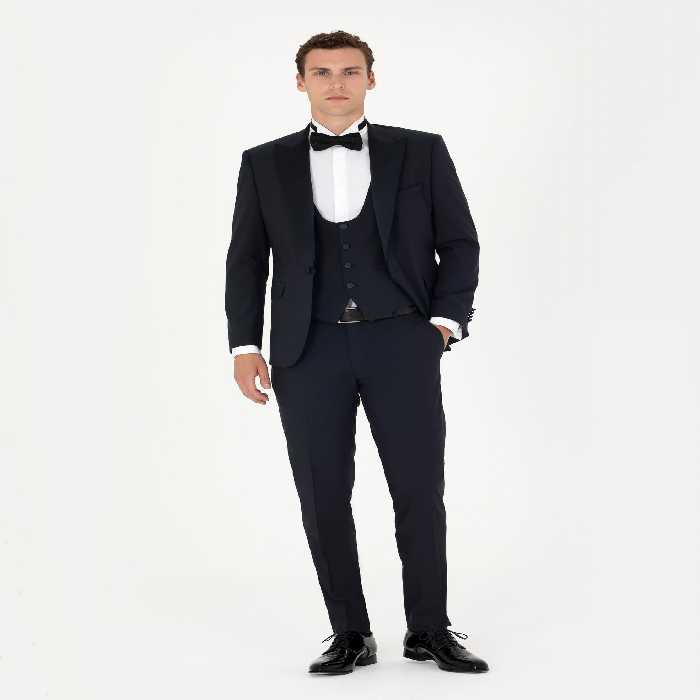 کت و شلوار مردانه سرمه ای پیرکاردین - فروشگاه لباس شهرمون