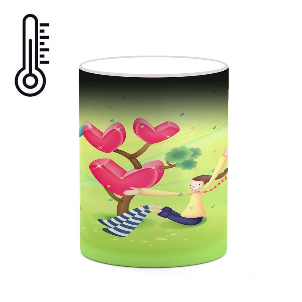 ماگ حرارتی کاکتی طرح عاشقانه مدل mgh18399