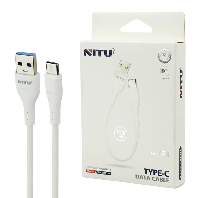 کابل کوتاه تایپ سی فست شارژ Nitu NC251 25cm