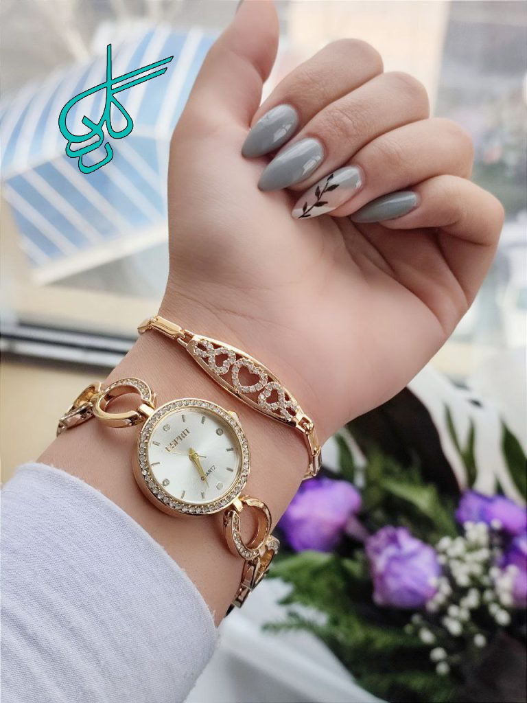 خرید ست ساعت و دستبند زنانه کیفیت عالی رنگ ثابت کد 1815629 - ردگل