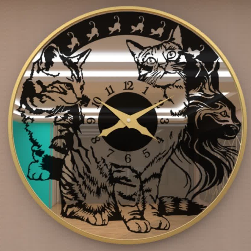 ساعت دیواری صفحه نقاشی پشت آینه