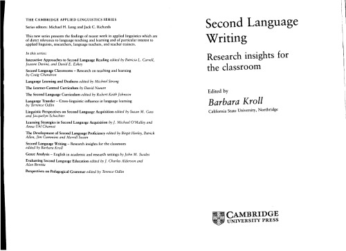 خرید و دانلود نسخه کامل کتاب Second Language Writing: Research Insights for the Classroom (Cambridge Applied Linguistics)